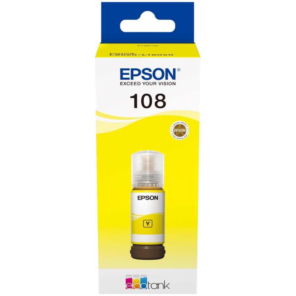 Genuine EPSON 108 EcoTank  Yellow ink bottle (70ML) 